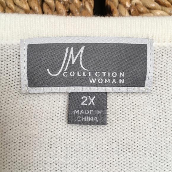 JM Collection Woman Sweater 2X Pullover White - Picture 3 of 11